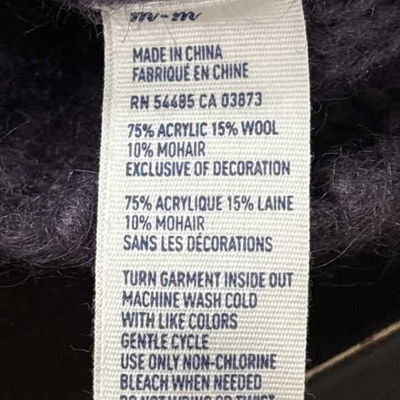 Vintage Y2K American Eagle M Sweater Chunky Knit Mohair Blend Dolman Slv Purple - Picture 4 of 4